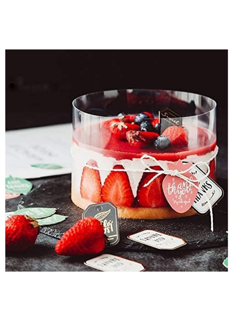 كوول تشيك تزيين الكعك، أشرطة كعك 4 × 394 بوصة، لفات الأكريليك، شرائط كعك واضحة، لفات كعك شفافة، أوراق أكريليك للكعك الكريمي لتزيين خبز الكريمة الشوكولاتة - Image 2